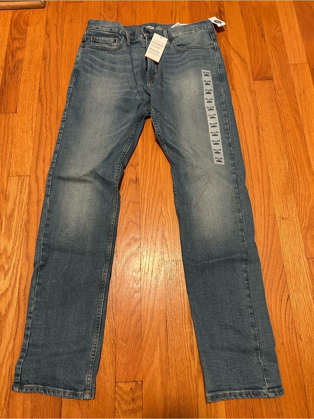 Men's Light Blue Washed Jeans - Classic Straight Fit old navy slim 31x32